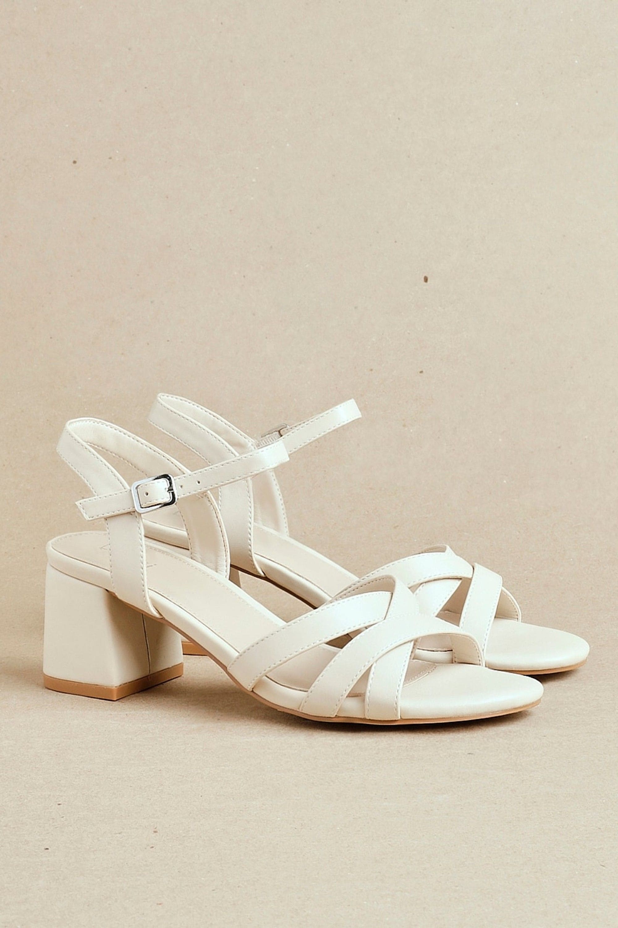 Linzi Flair Nude Faux Leather Heeled Sandals image 6