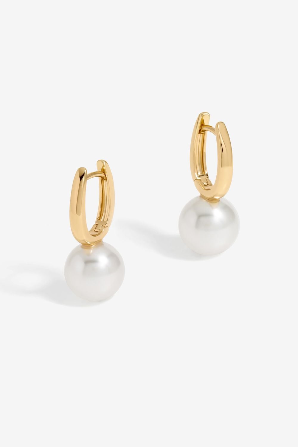 Jon Richard Gold Plated Pearl Drop Hoop Earrings image 1