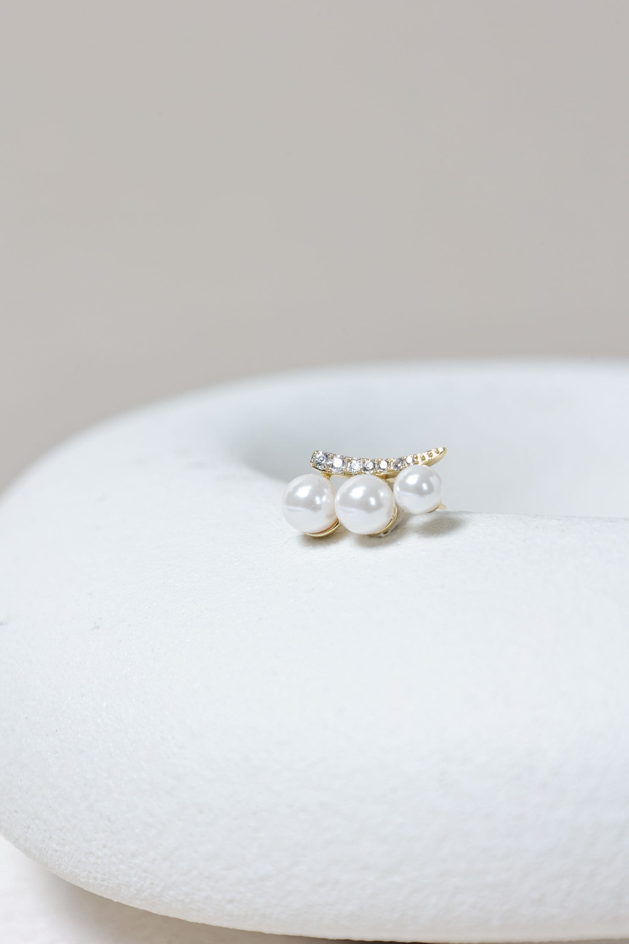 Jon Richard Gold Plated Crystal and Pearl Mini  Climber Earrings image 3