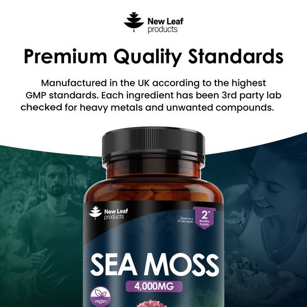 New leaf health Sea Moss Tablets Extract High Strength 4000mg - Sea Moss Supplement 120 Tablets image 5