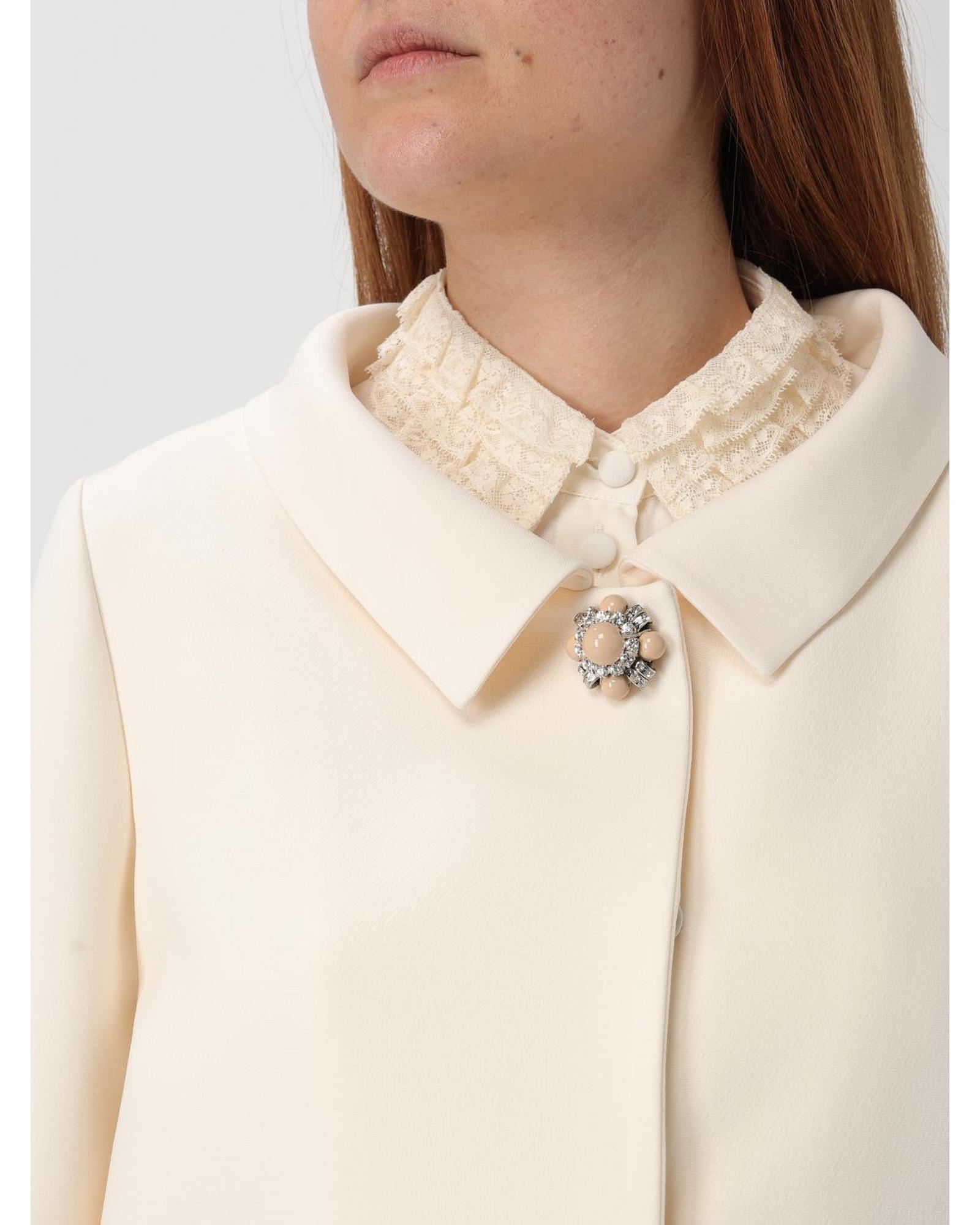 Valentino Cropped Blazer Lace Cuffs Wo - Yellow Cream Jackets image 5