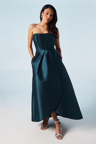 Coast Corset Detail Twill Bridesmaids Dress Navy
