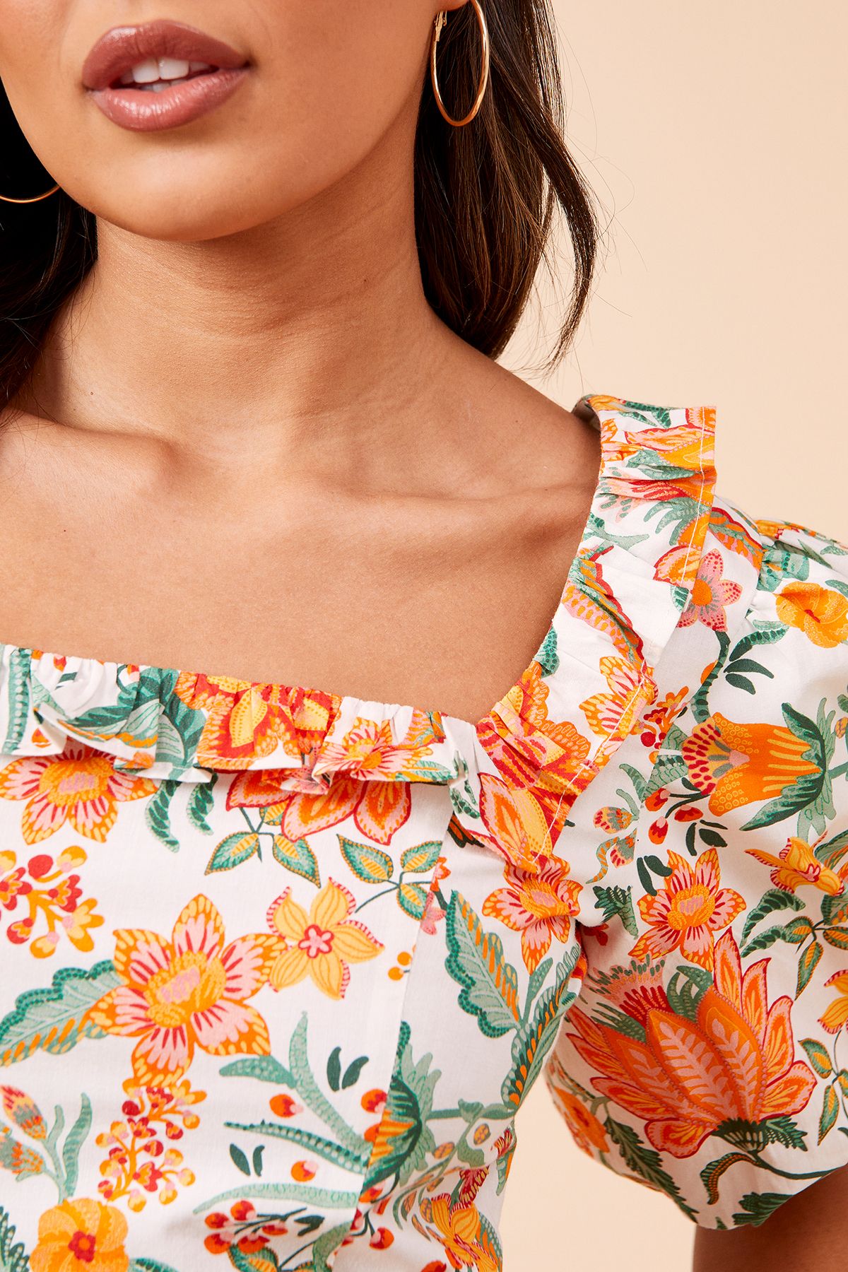 Dorothy Perkins Floral Frill Front Tie Back Mini Dress Floral image 4