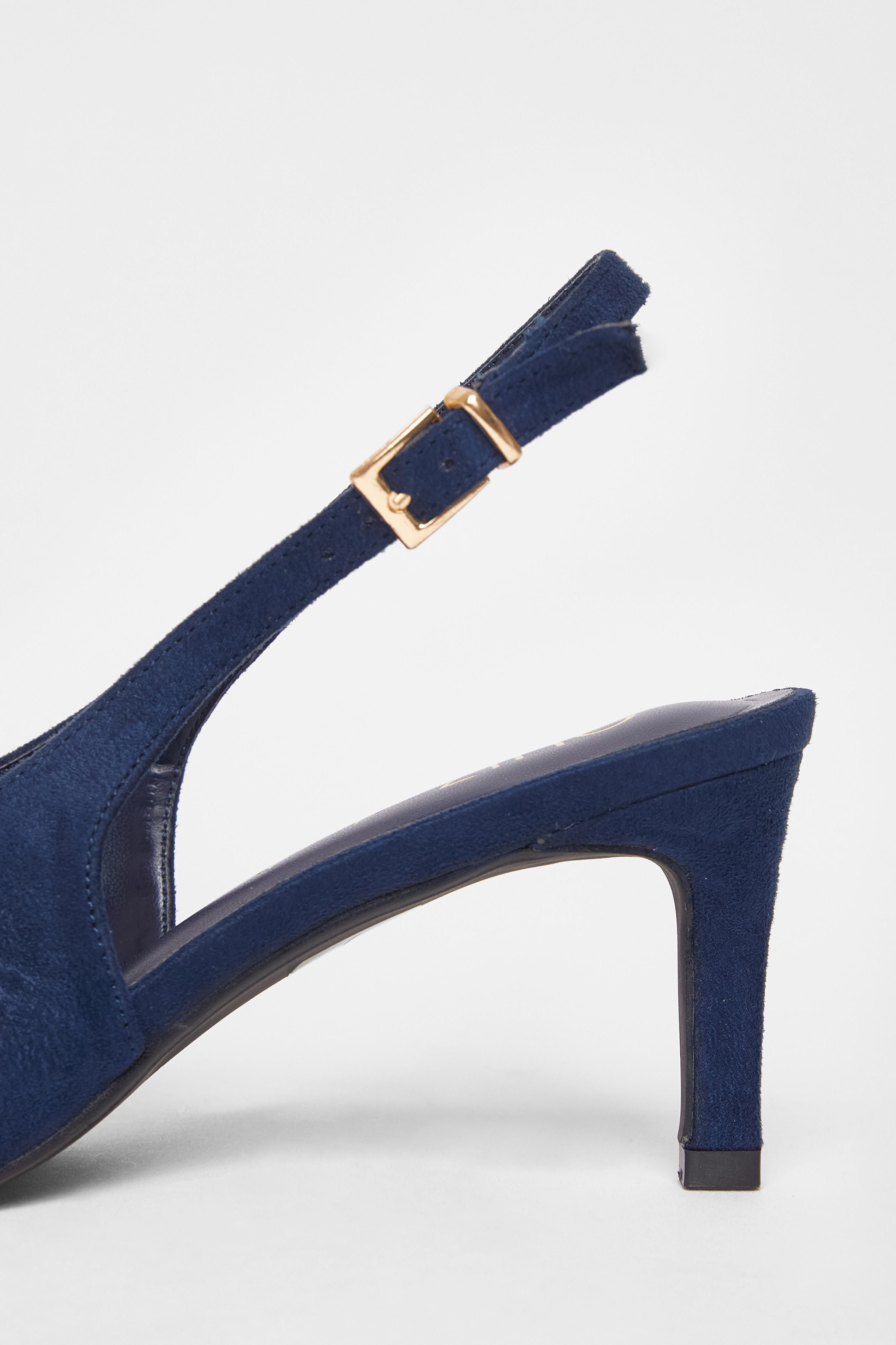 Quiz Navy Wide Fit Slingback Court Heels image 4