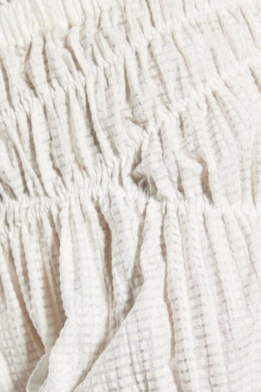 MissPap Elastic Detail Textured Maxi Skirt White image 5