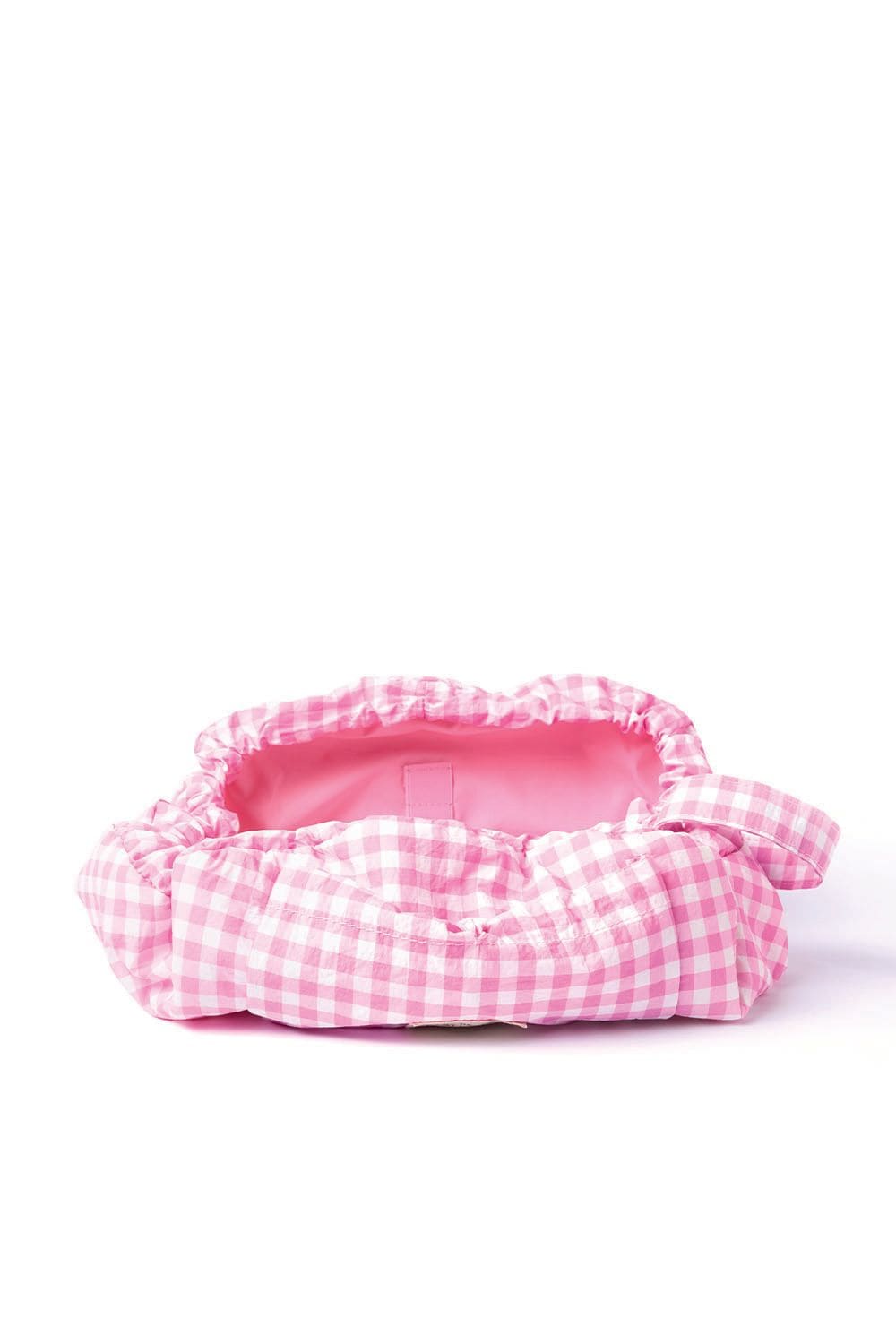 The Flat Lay Co Parachute Drawstring Flat Lay Makeup Bag - Pink Gingham Multi image 4