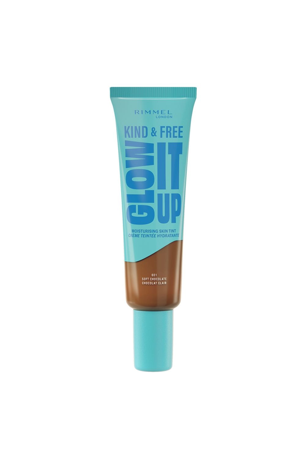 Rimmel London Kind & Free GLOW IT UP Moisturising Skin Tint 30ml 601 Soft Chocolate image 1