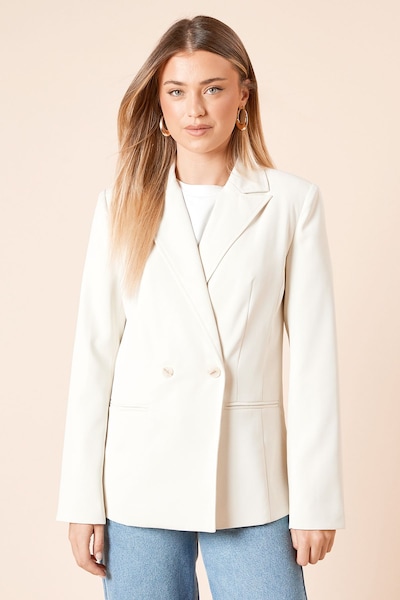 Dorothy Perkins Tailored Seam Front Detail Blazer Ecru