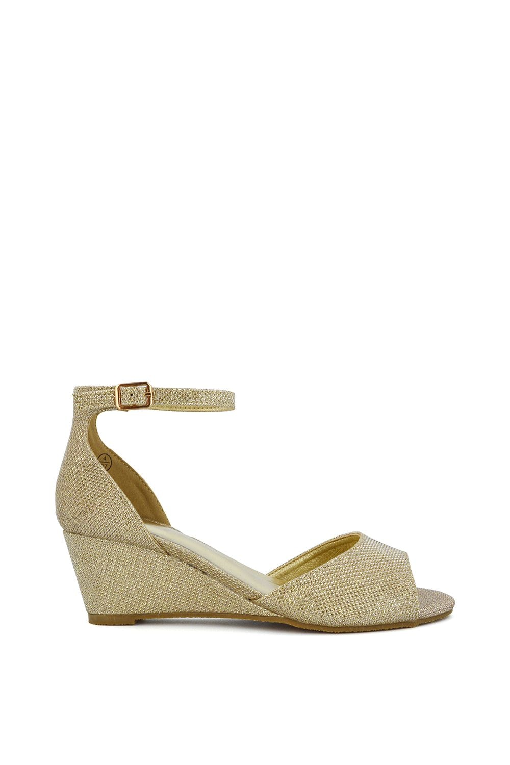 XY London 'Lottie' Peeptoe Mid Wedge Heel Sandals image 4