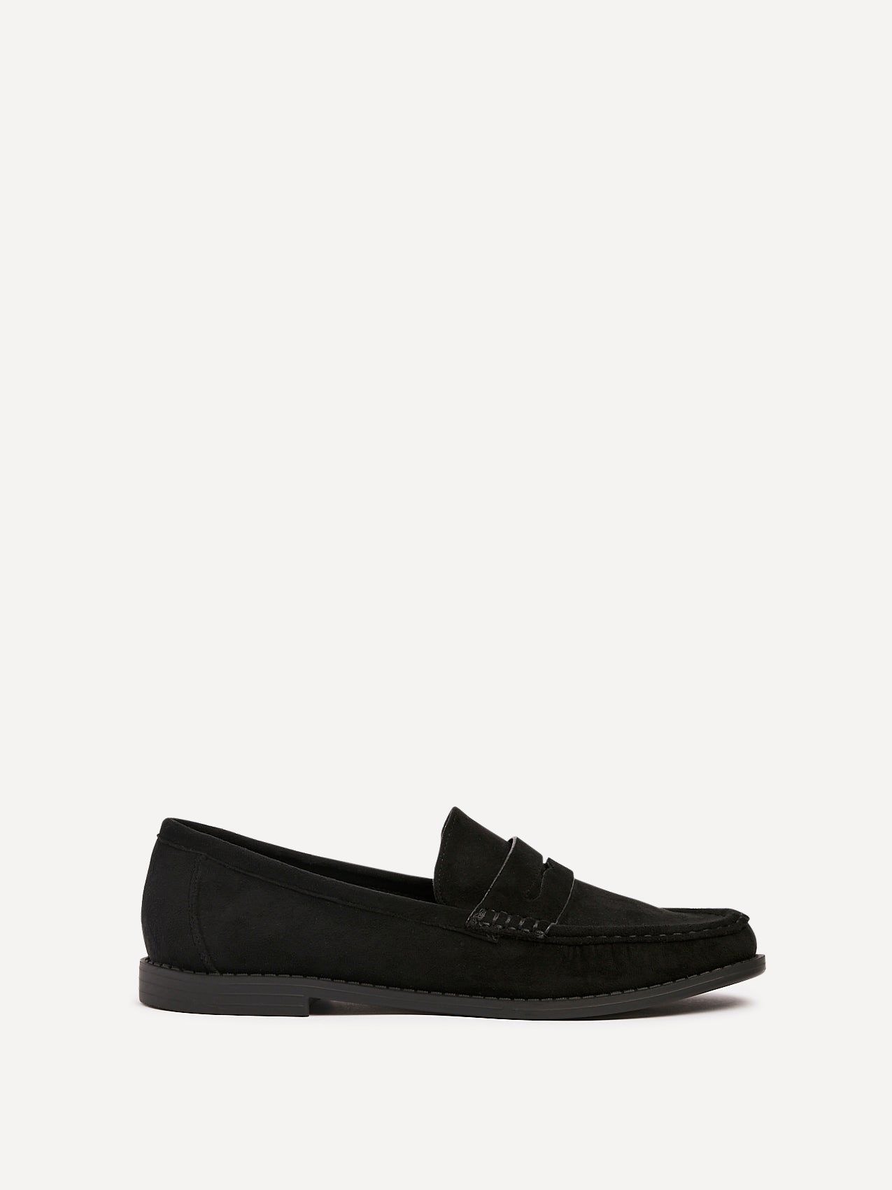 Linzi Precise Black Faux Suede Classic Loafer