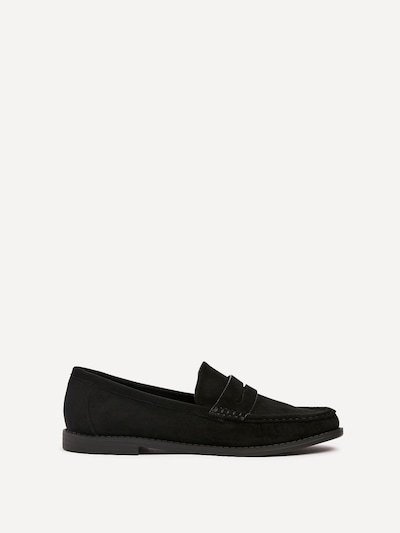 Linzi Precise Black Faux Suede Classic Loafer