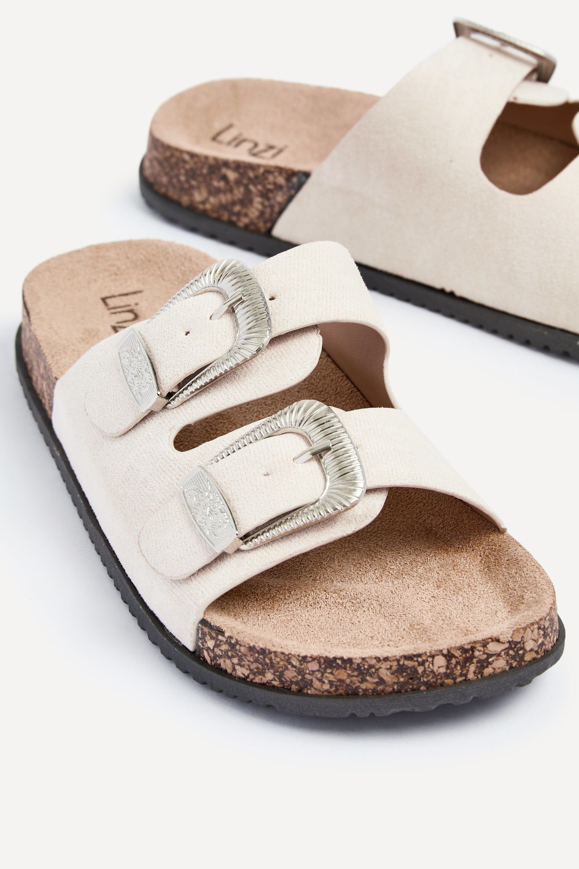 Linzi Marlow Beige Western Buckle Sandals image 4