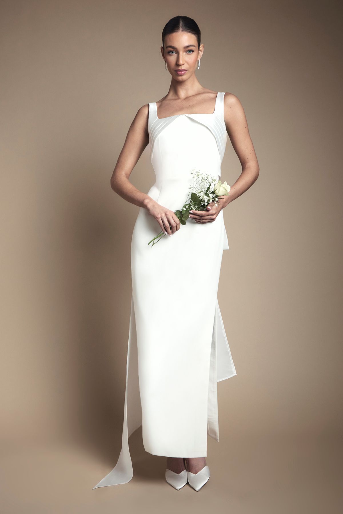 Coast Bow Back Column Maxi Dress Ivory