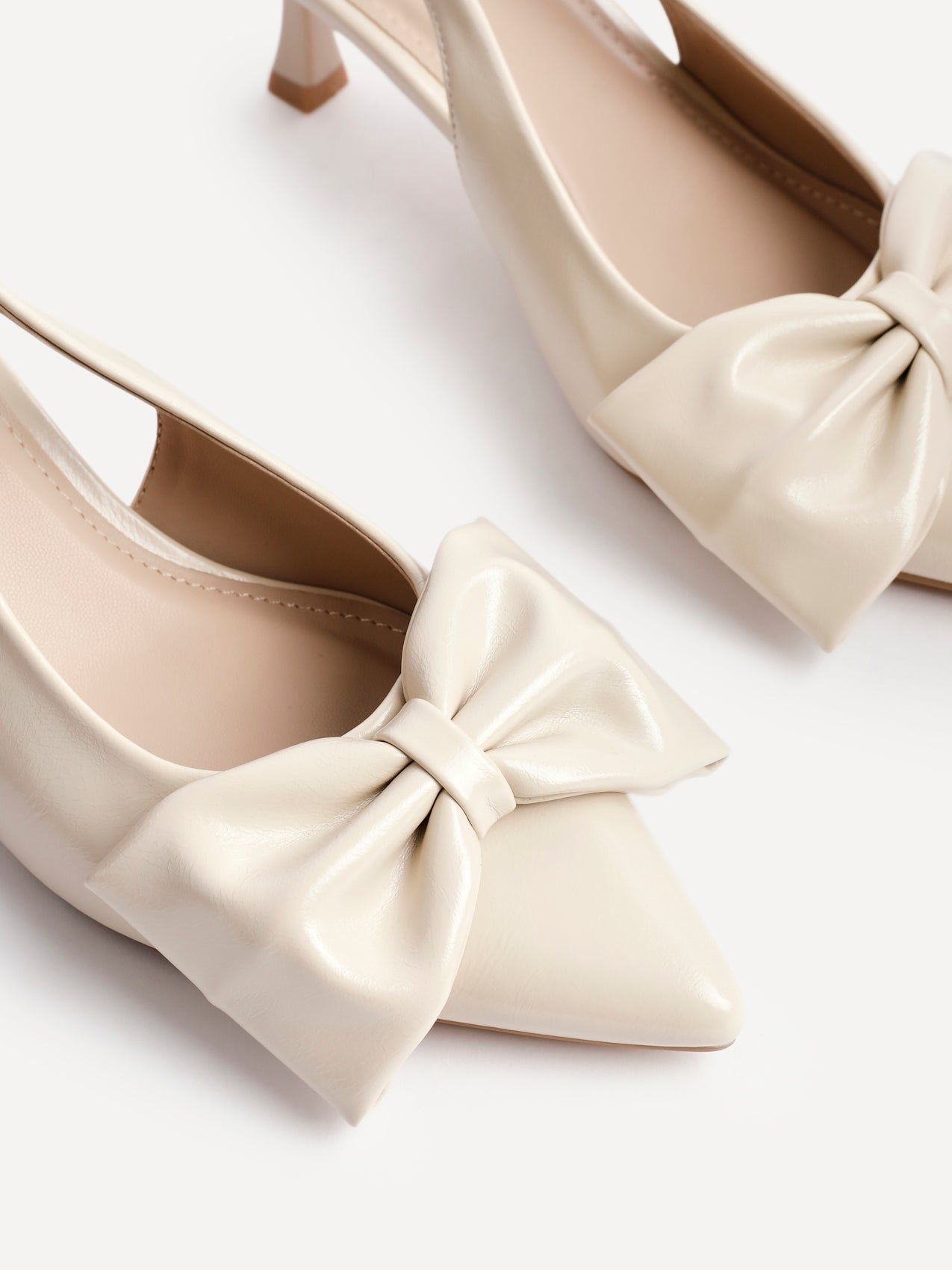 Linzi Merlot Nude Faux Leather Slingback Court Heels image 5