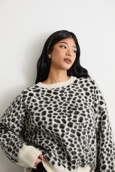 Warehouse Deer Jacquard Knit Jumper Mono