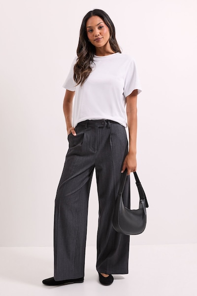 Dorothy Perkins Pinstripe Wide Leg Trouser Grey