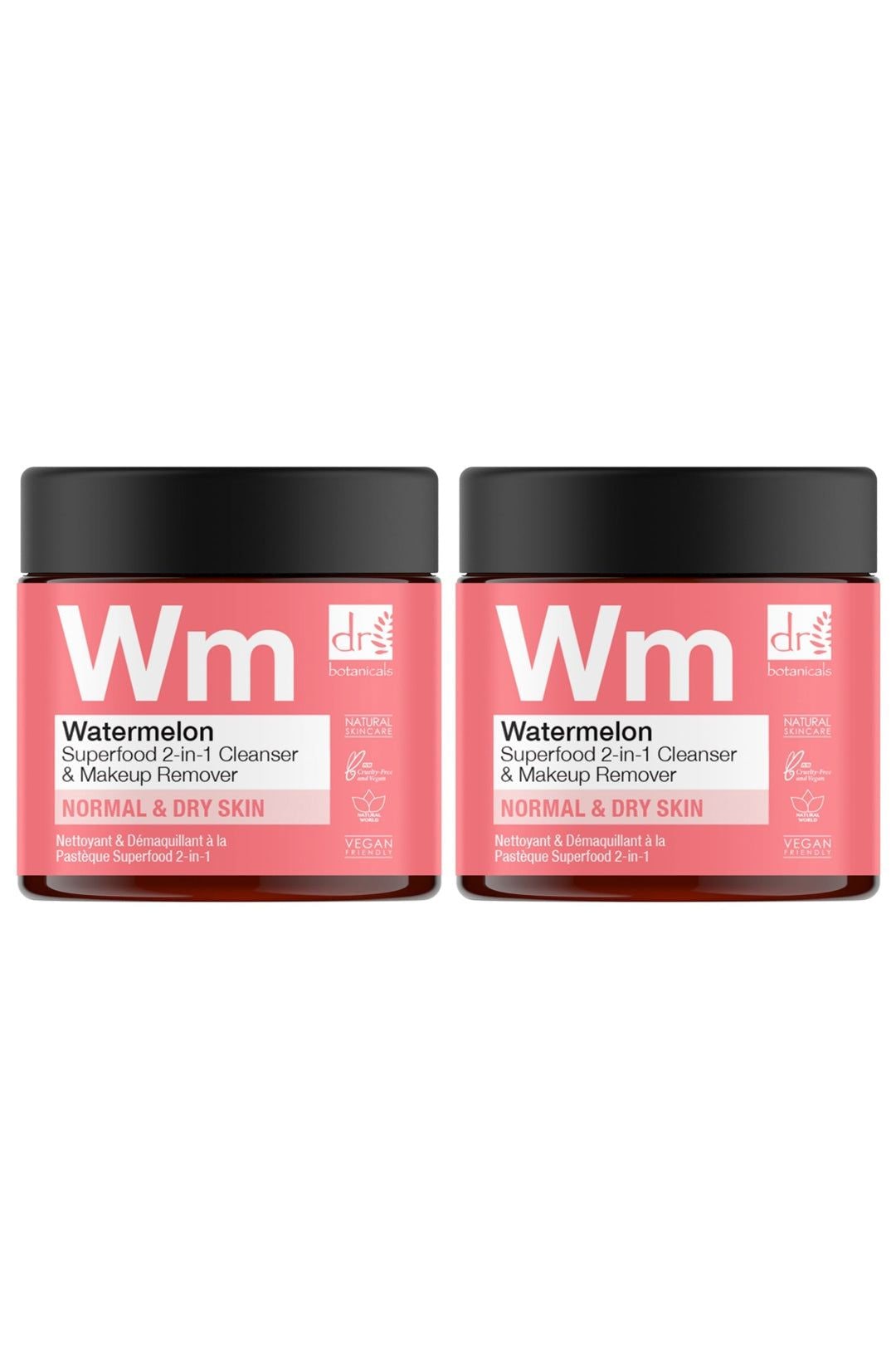 Dr. Botanicals Watermelon Superfood 2-In-1 Cleanser & Makeup Remover 60ml x 2 Duo Pack image 1