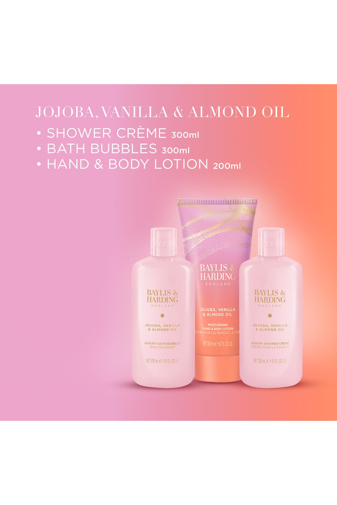 Baylis & Harding Jojoba, Vanilla & Almond Oil Luxury Bathing Essentials Gift Set Multi image 4