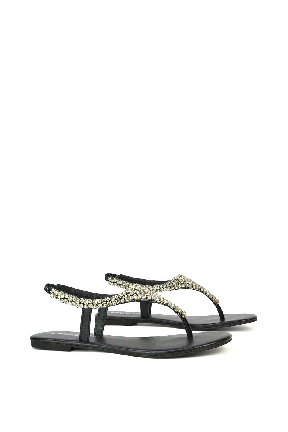 XY London 'Lauren' Embellished Toe Post Flat Sandals image 2