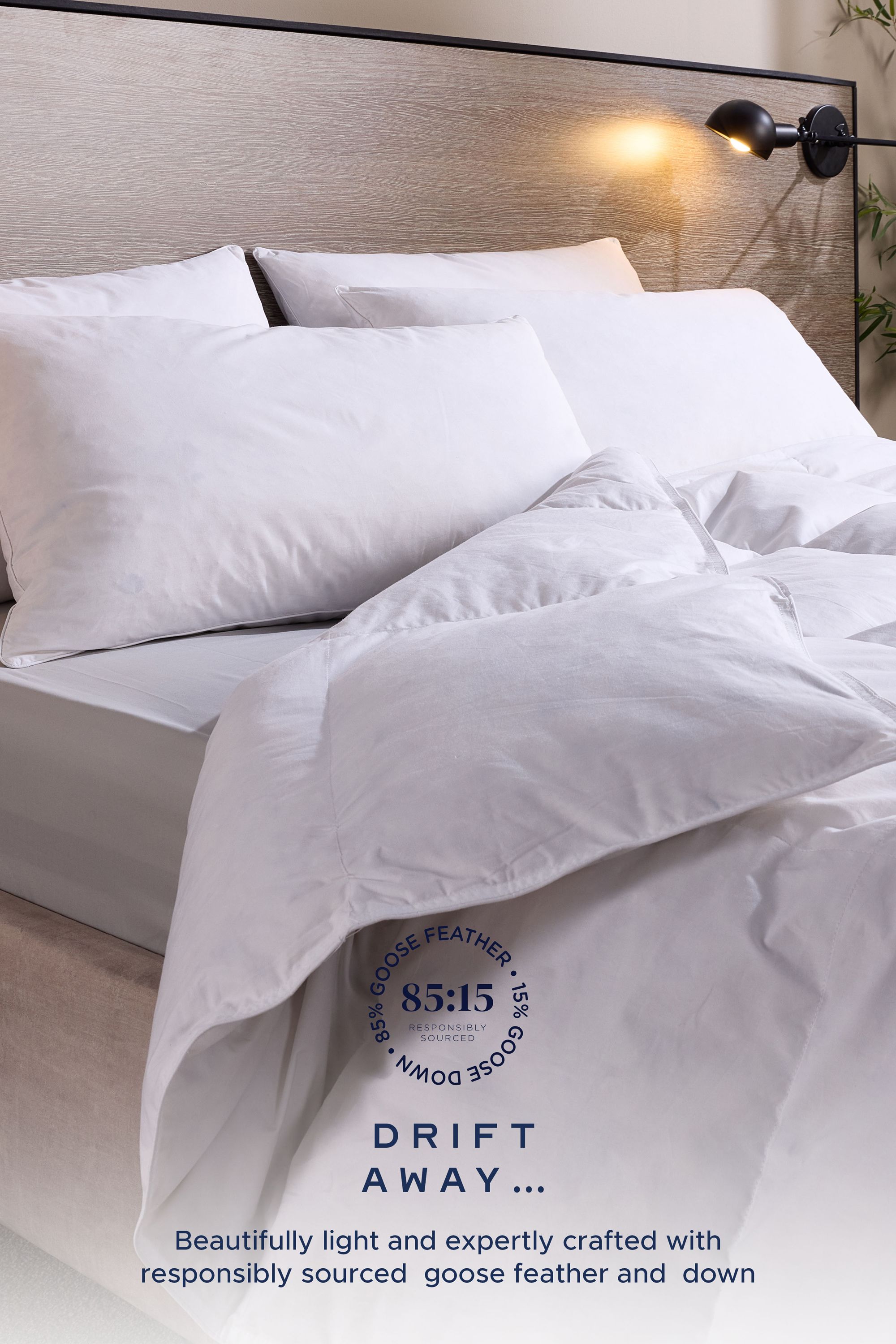 Snuggledown 1 Pack Hotel Goose Feather & Down Back Sleeper Pillow image 4