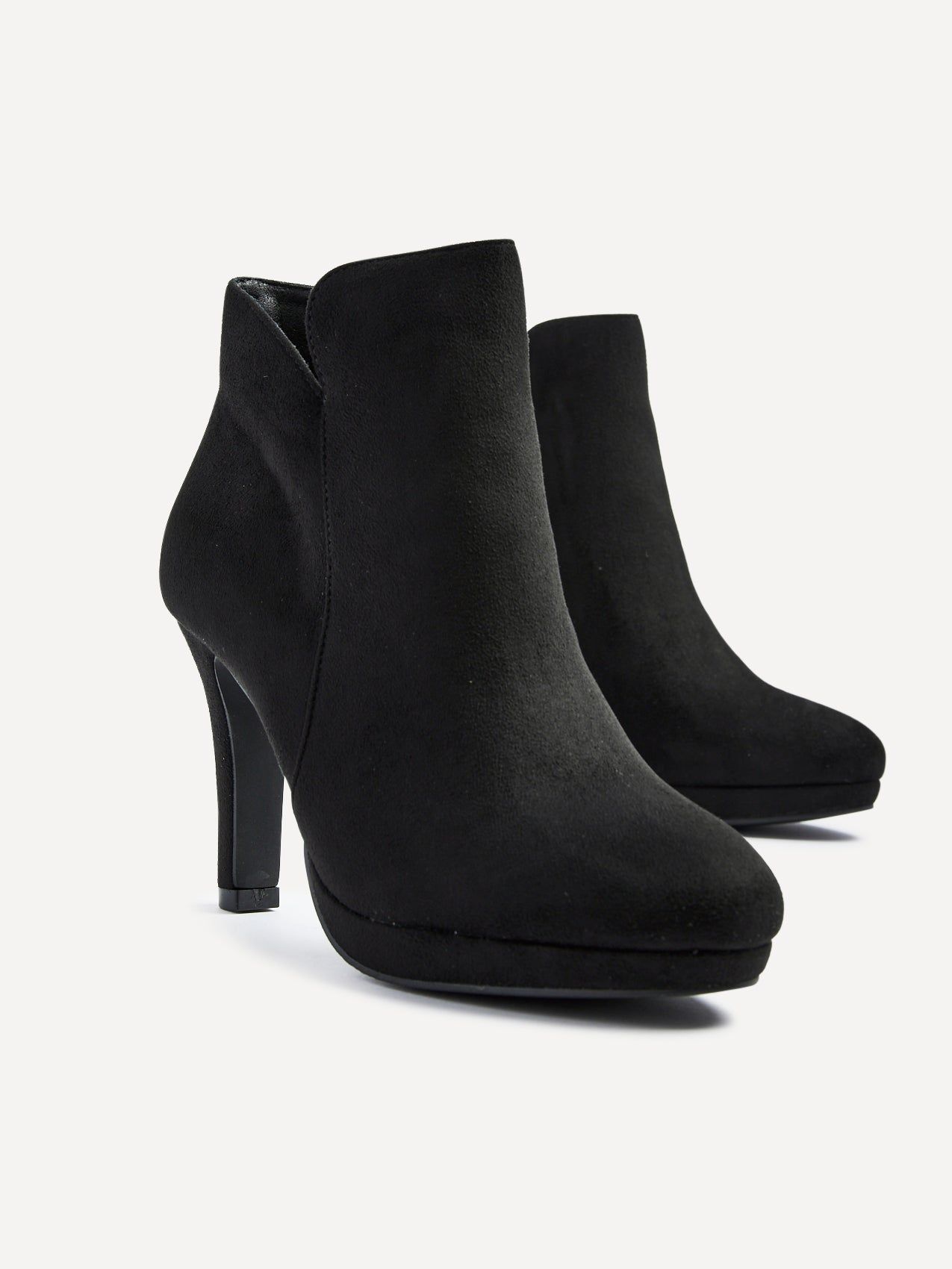 Linzi Layara Black Faux Suede Small Platform Ankle Boot image 4