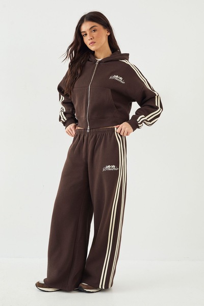 DSGN Studio DSGN Studio Side Stripe Straight Leg Jogger Dark Chocolate