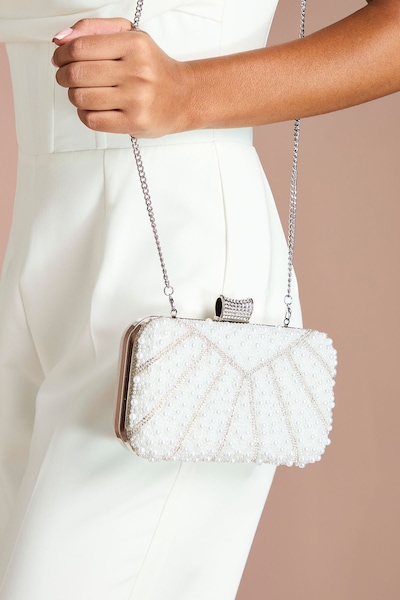 Coast Bridal Pearl Detail Clutch Bag Ivory