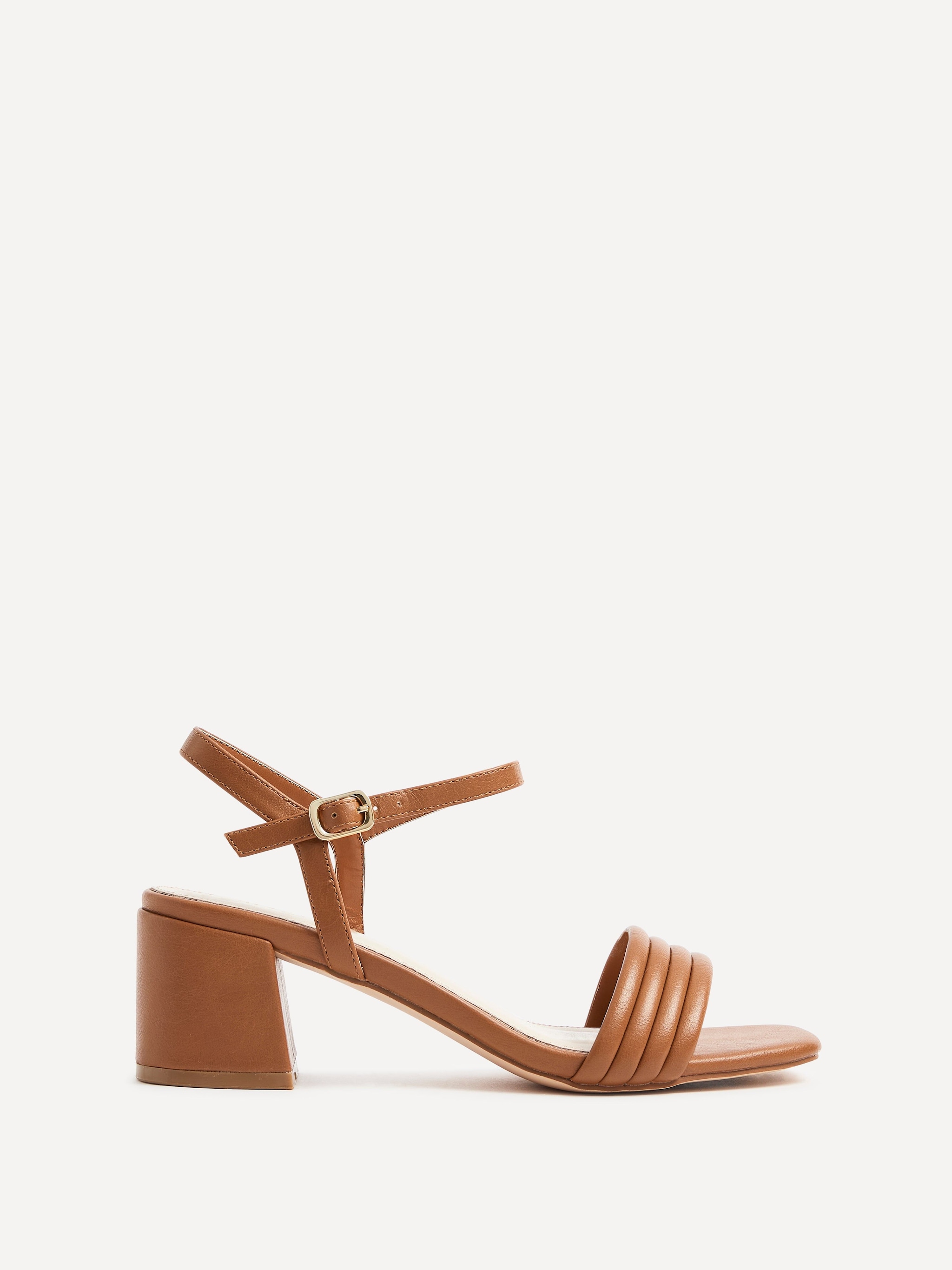 Linzi Toronto Tan Faux Leather Block Heeled Sandal image 1