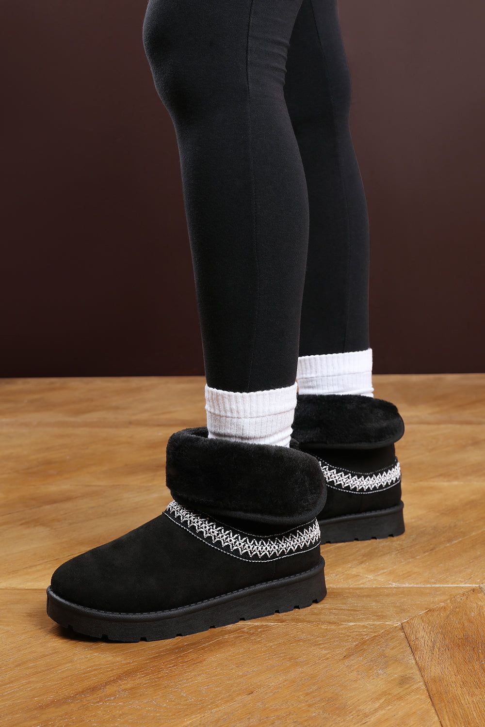 Where's That From 'Flora' Suede Flat Slippers with Embroidered Trim Detail image 4