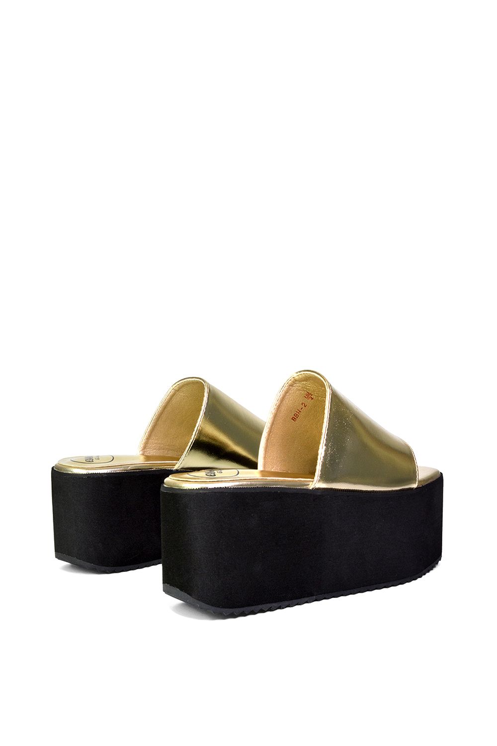 XY London 'Kaiya' Square Toe Slip on Flatform Slider Sandals image 3