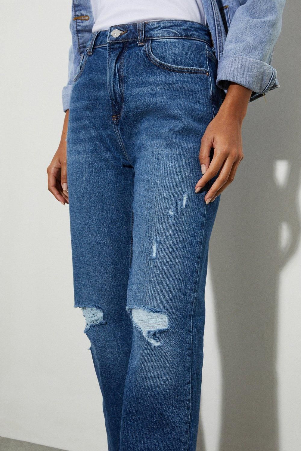 Dorothy Perkins Straight Jeans Authentic Midwash image 4