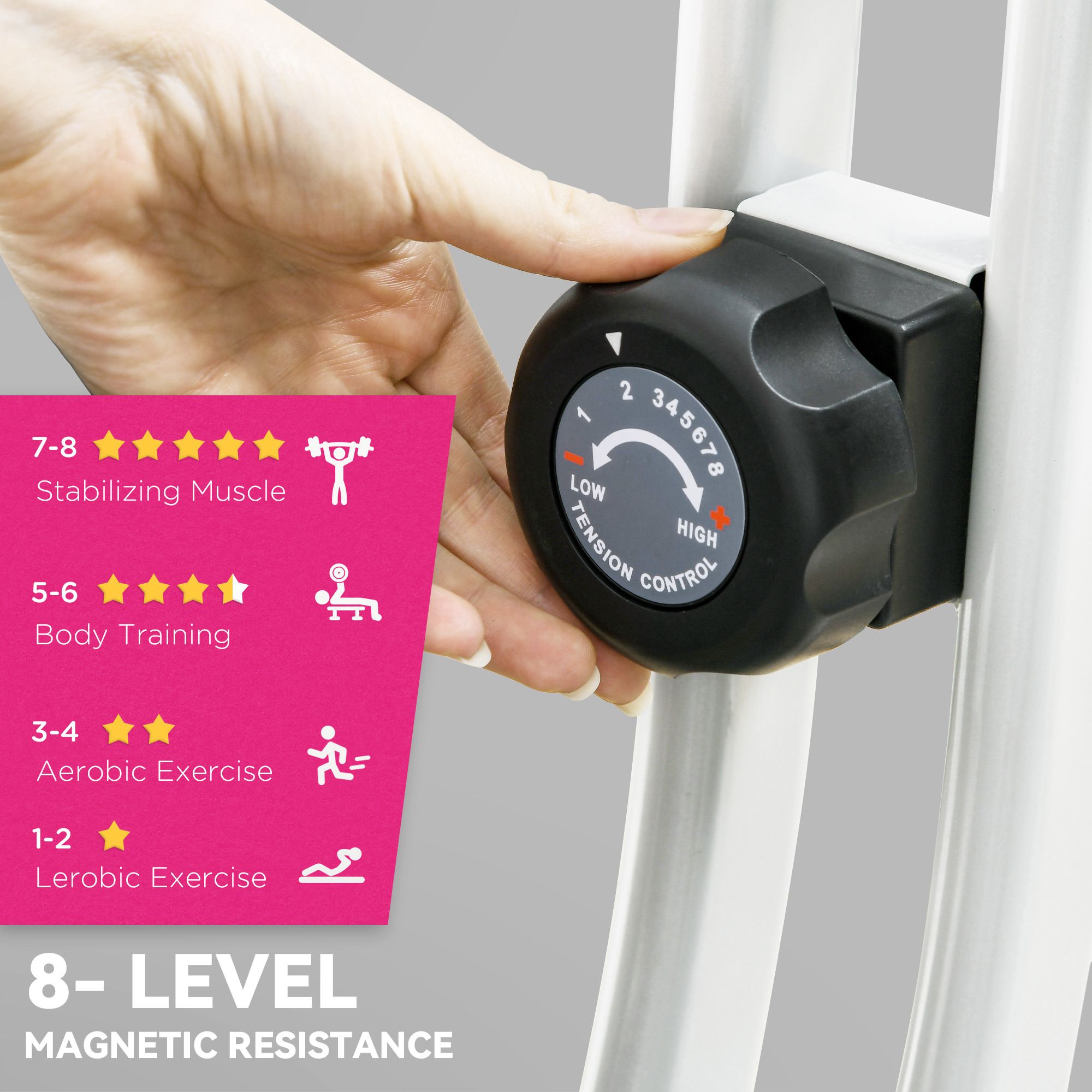 SPORTNOW Folding Exercise Bike with 8-Level Magnetic Resistance image 6