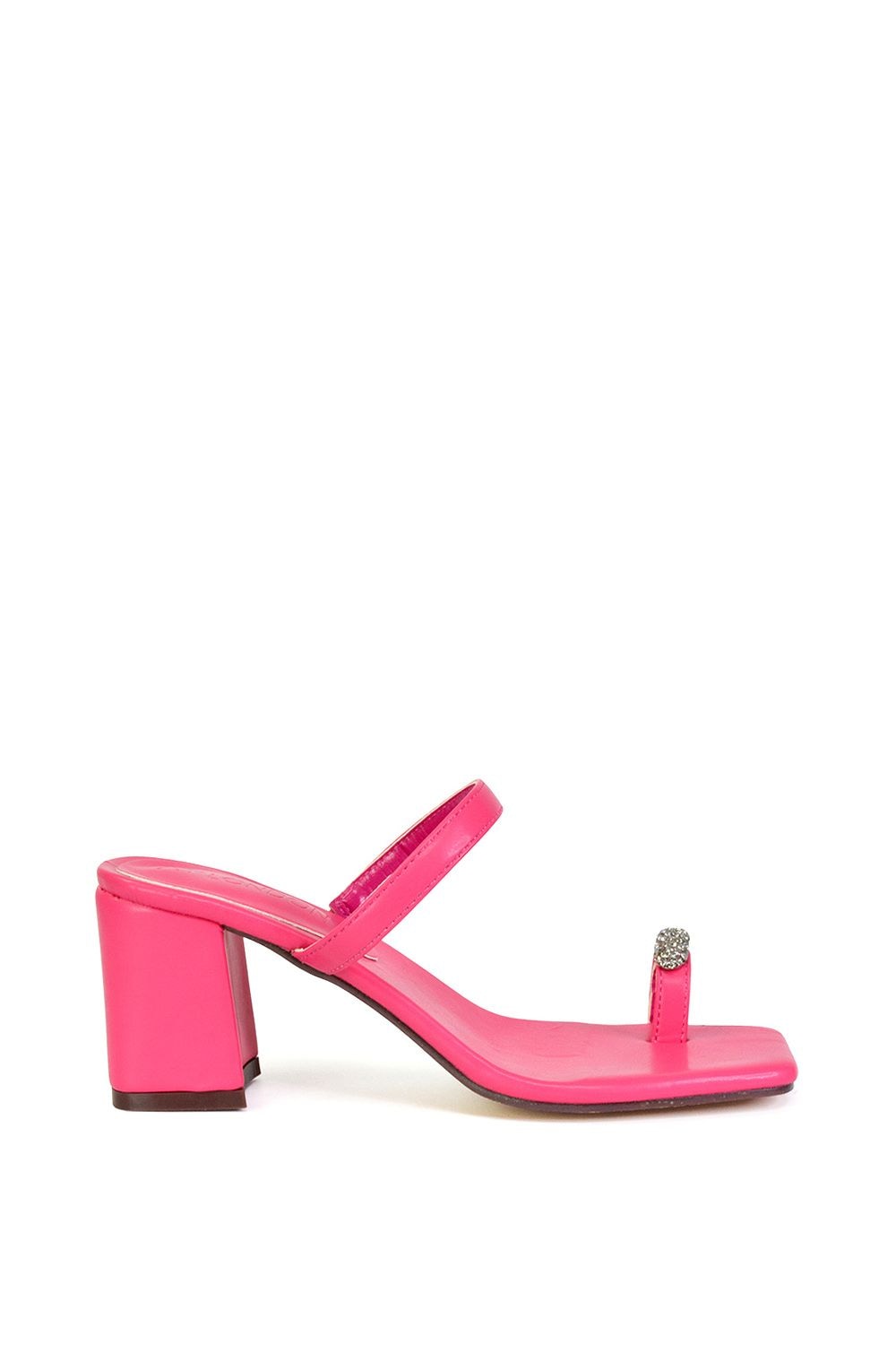 XY London 'Daiquiri' Double Strap Square Toe Ring Block Heel Sandals image 1