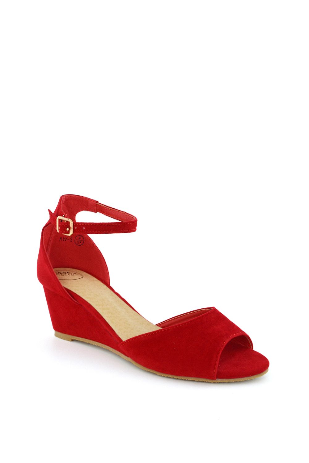 XY London 'Lottie' Peeptoe Mid Wedge Heel Sandals image 2
