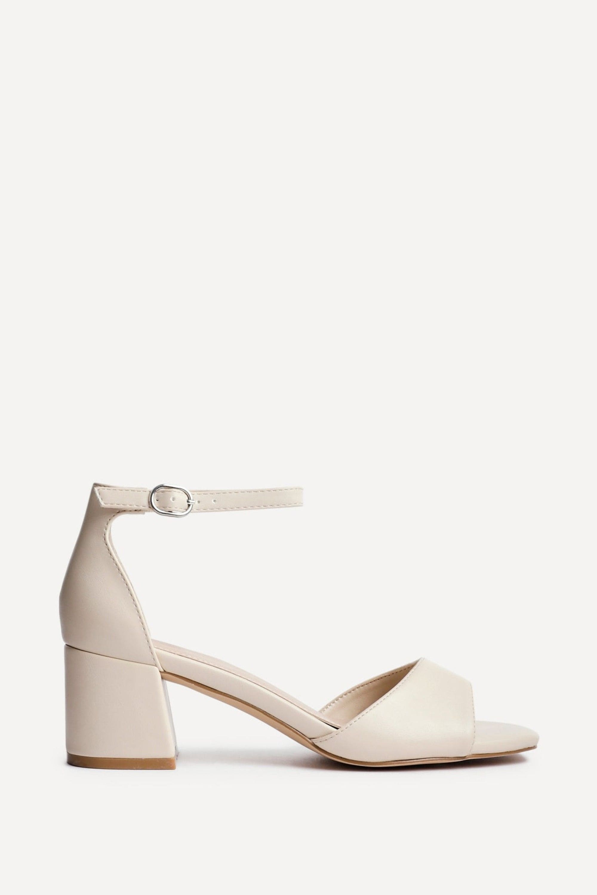 Linzi Maddie Nude Faux Leather Block Heels image 1