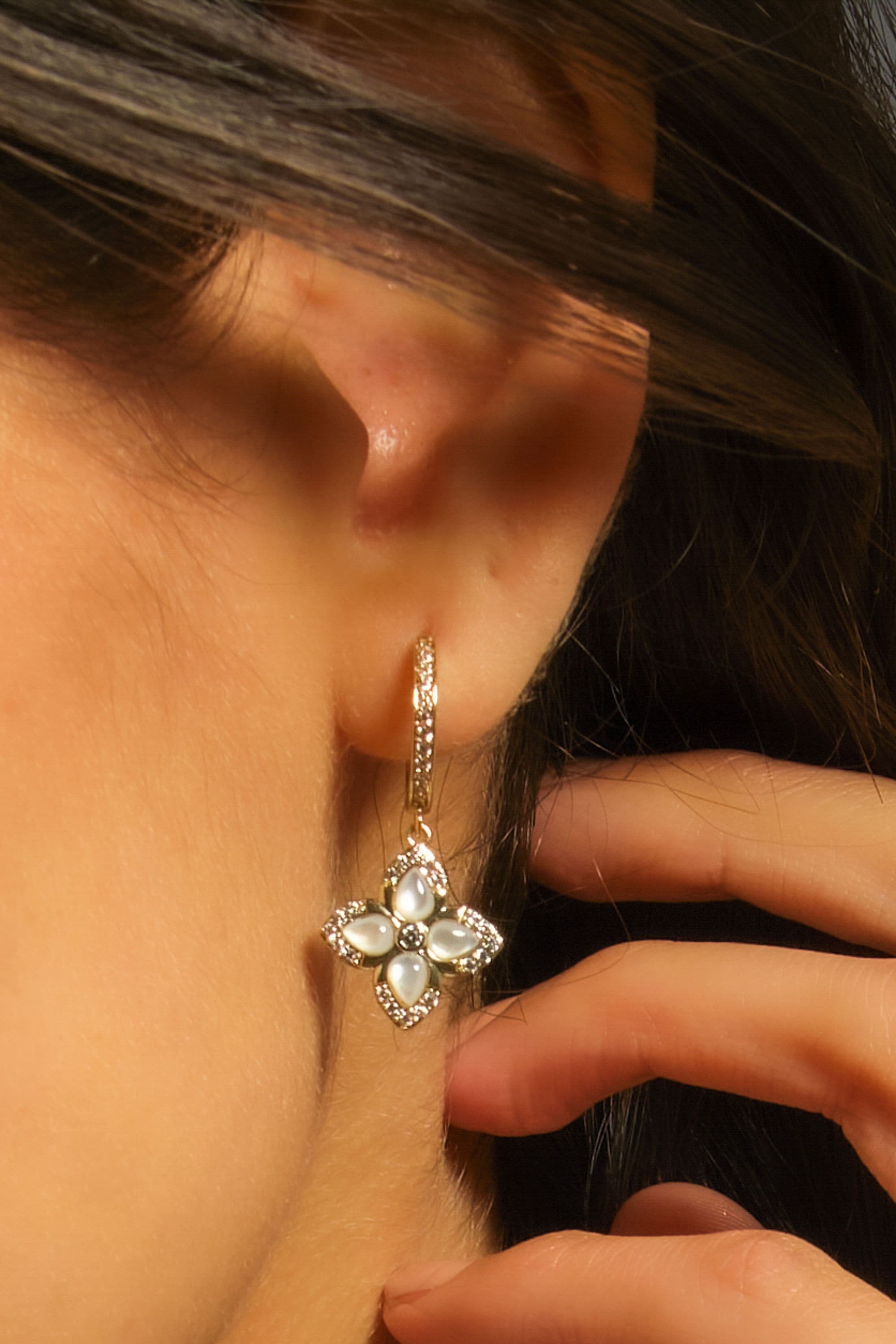 Jon Richard 14K Gold Plated and Clover Earrings image 4