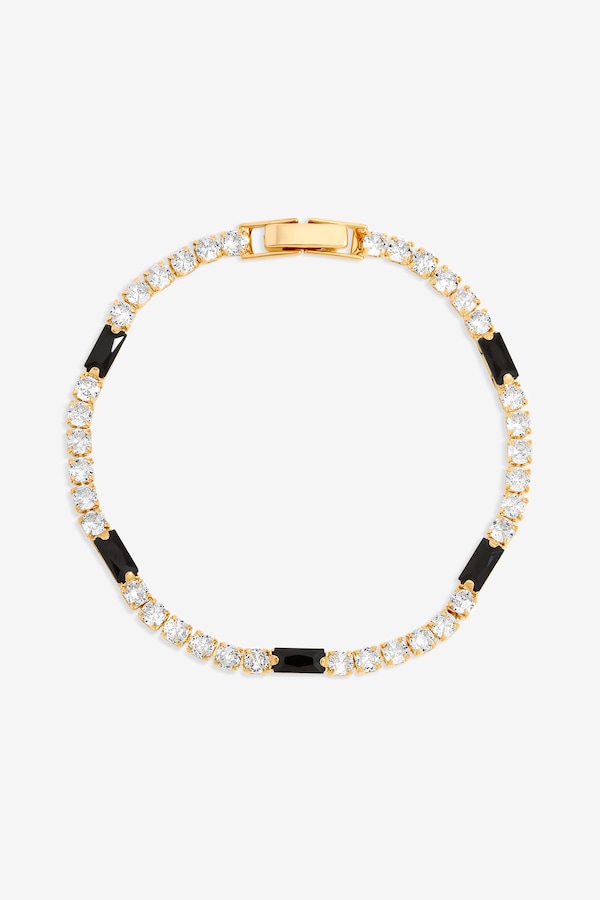Jon Richard Gold Plated Round Stone and Jet Tennis Bracelet