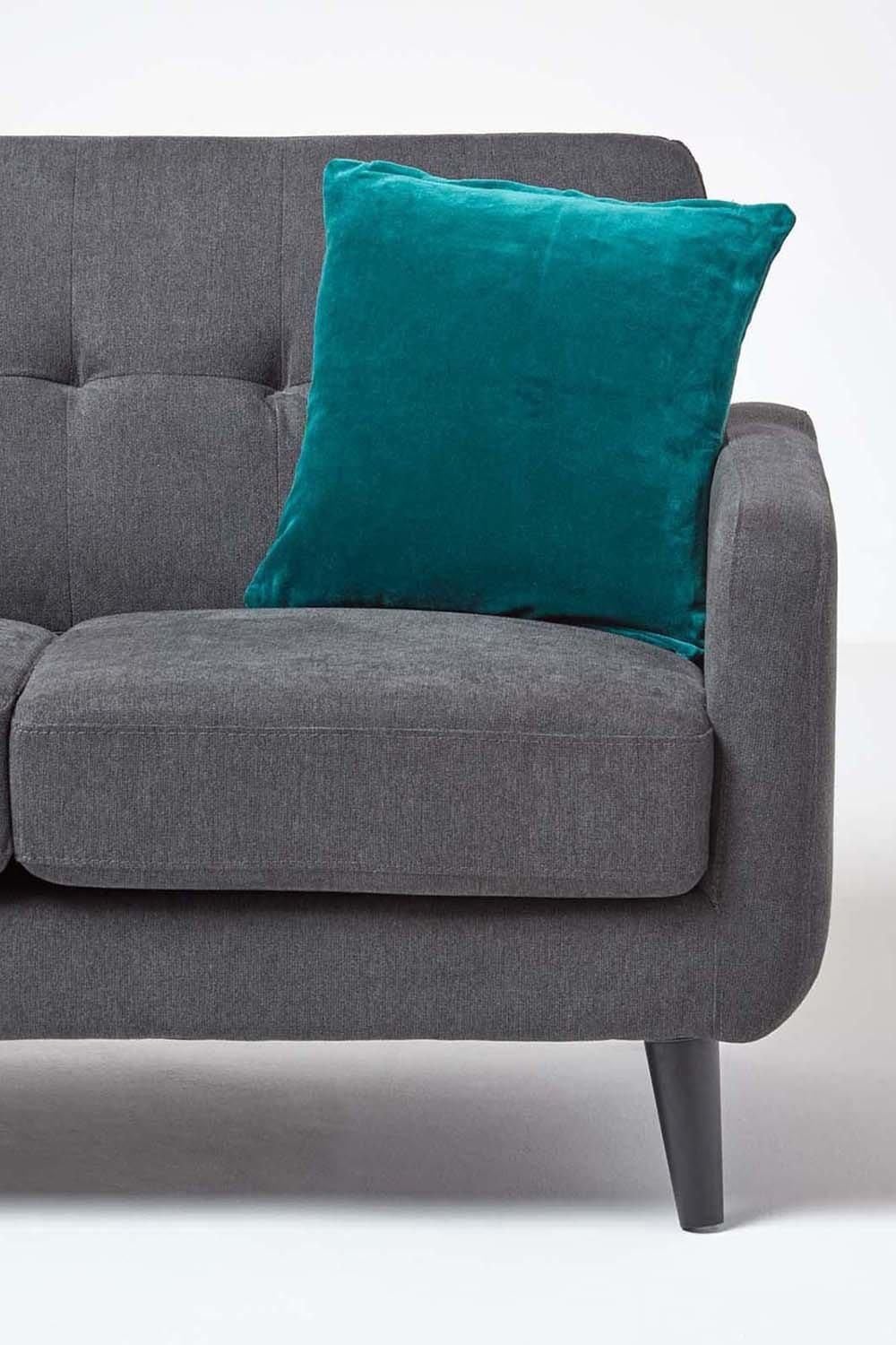 Homescapes Velvet Cushion Cover 100% Cotton, Soft & Machine Washable image 4