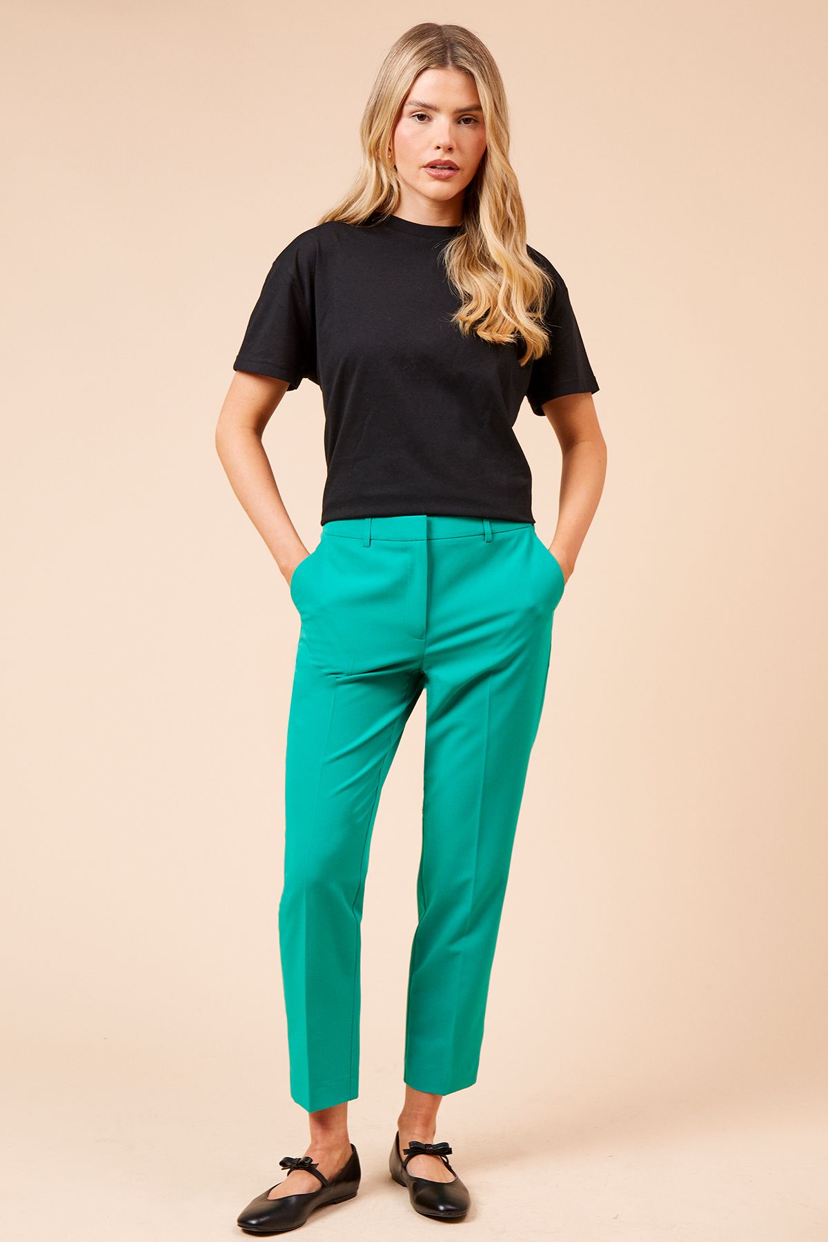 Dorothy Perkins Ankle Grazer Trouser Green image 2