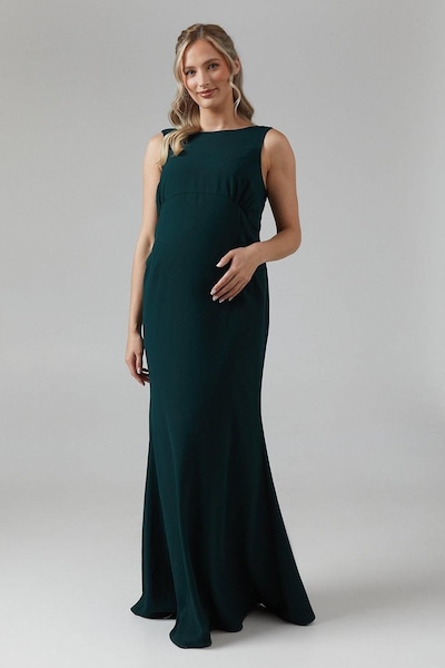Coast Maternity Cowl Back Fishtail Bridesmaid Maxi Dress Emerald
