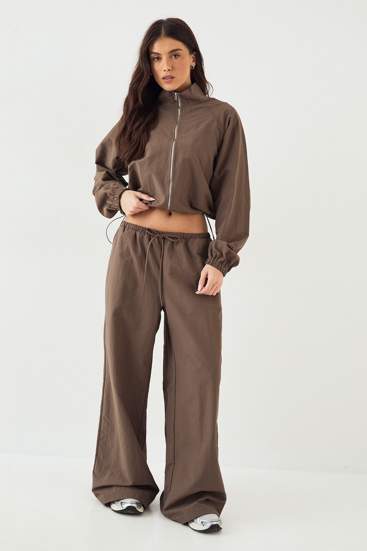 DSGN Studio DSGN Studio Drawstring Waist Wide Leg Trouser Mocha image 3