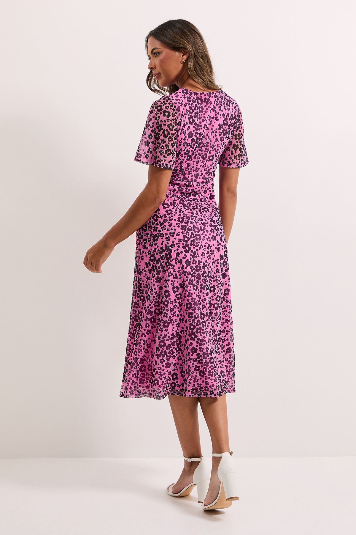 Dorothy Perkins Animal Angel Sleeve Keyhole Mesh Jersey Midi Dress Animal image 4