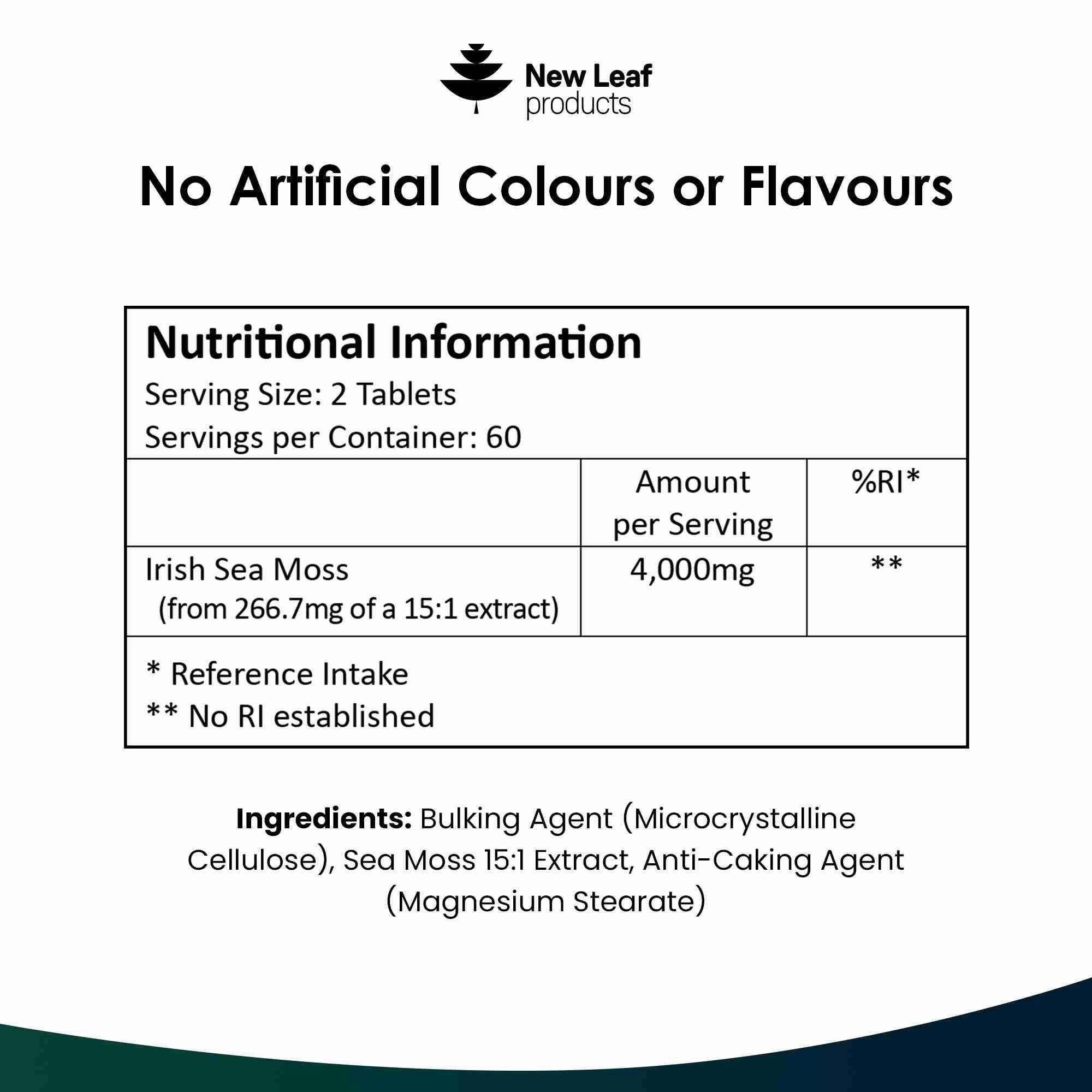 New leaf health Sea Moss Tablets Extract High Strength 4000mg - Sea Moss Supplement 120 Tablets image 6