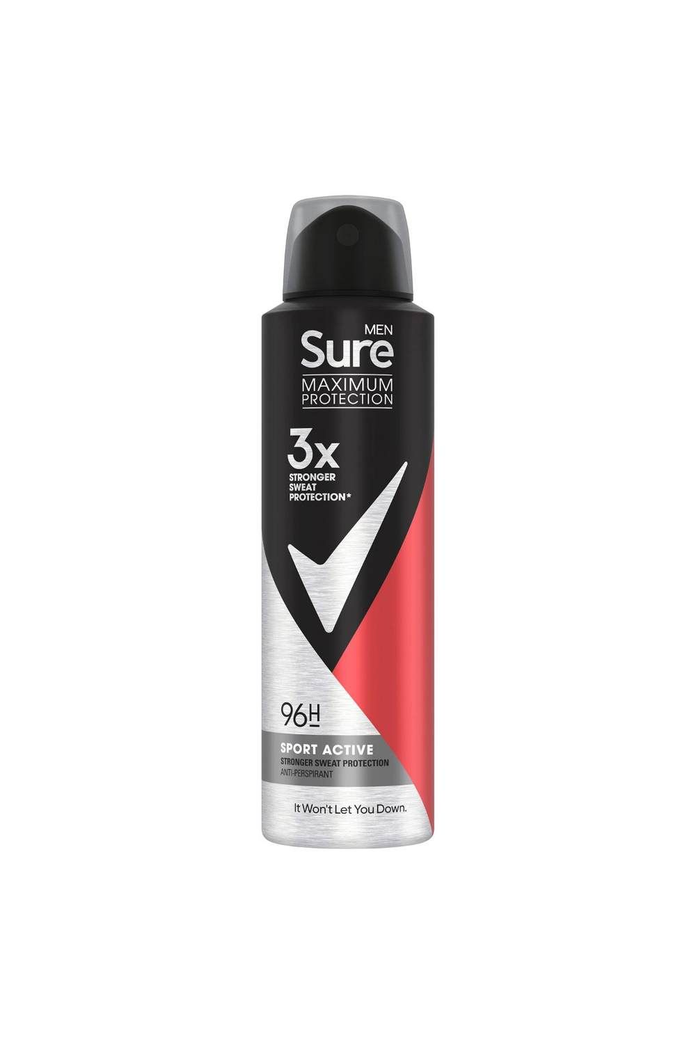 Sure Men Protection 96H 'Antiperspirant Deodorant' Sport Active, 6x150ml image 3
