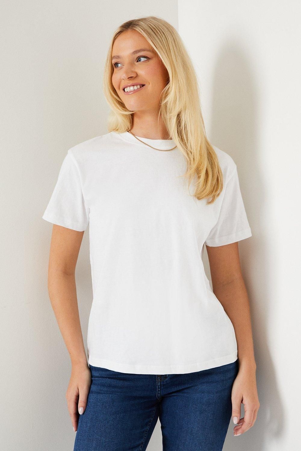 Dorothy Perkins Cotton Crew Neck T Shirt White