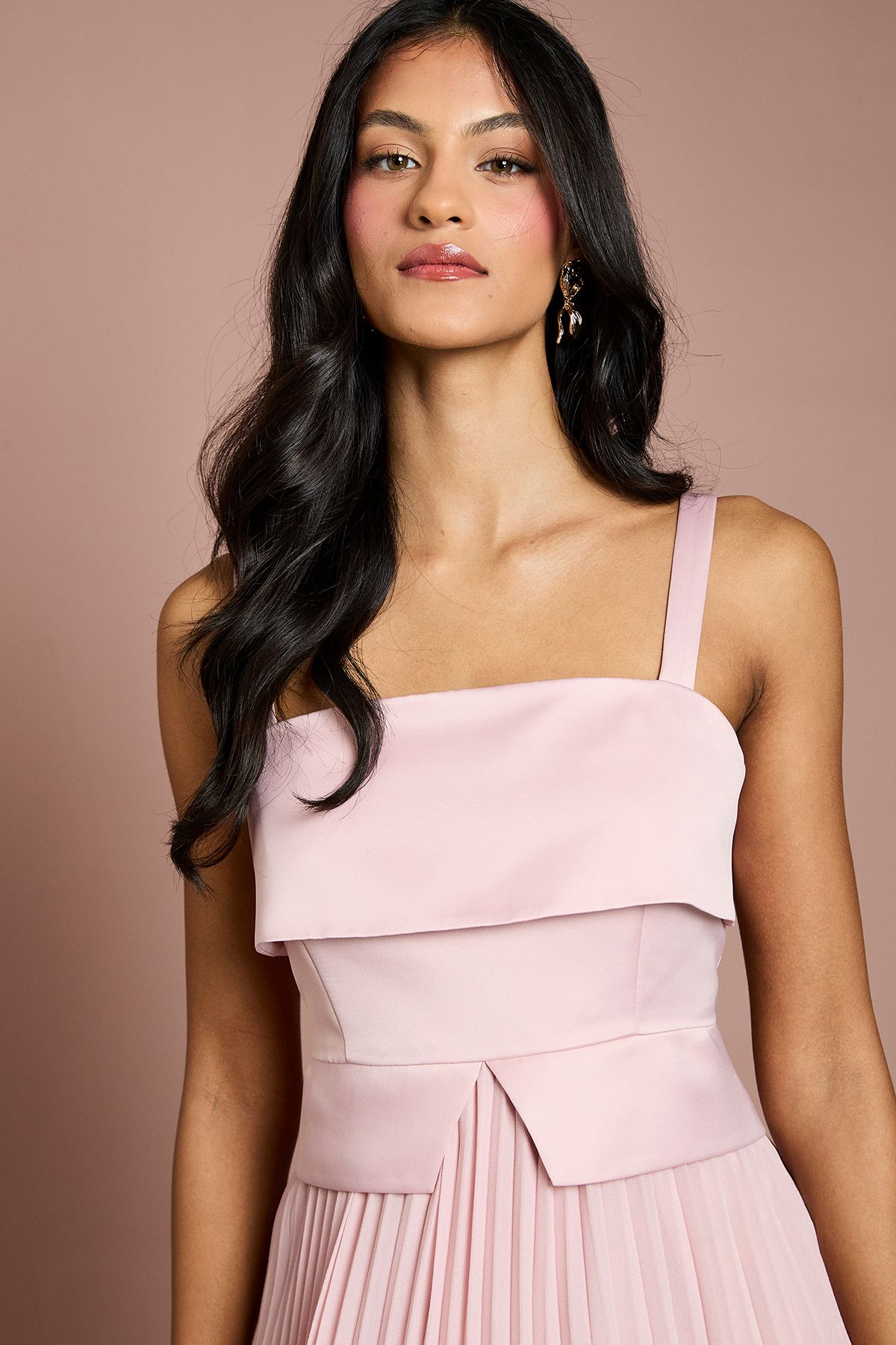 Coast Petite Square Neck Midi Dress Blush image 4