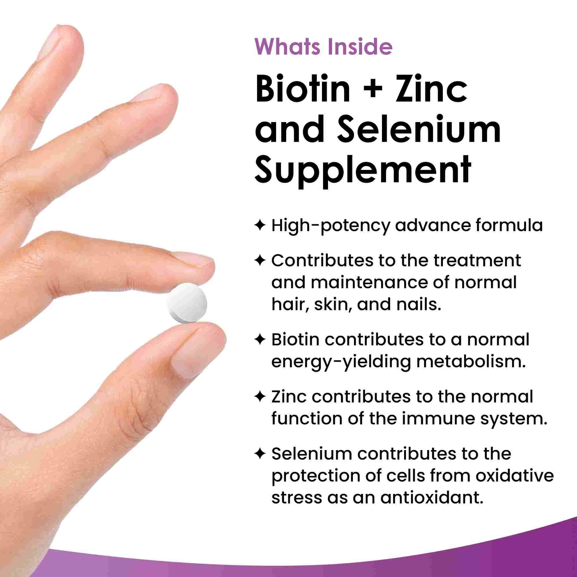 New leaf health Biotin Hair Growth Vitamins 12,000mcg - Enriched with Zinc 365 Tablets image 2