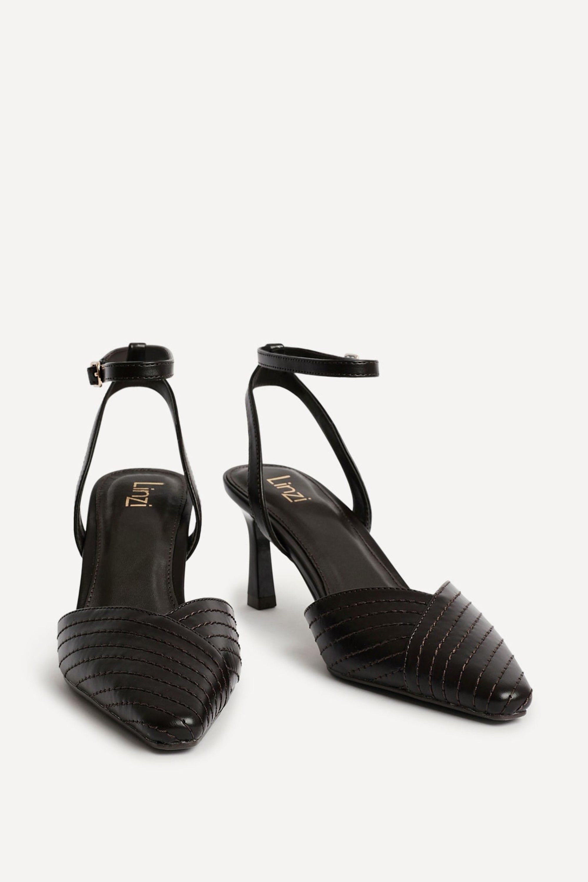 Linzi Siren Brown Faux Leather Quilted Court Heel image 3