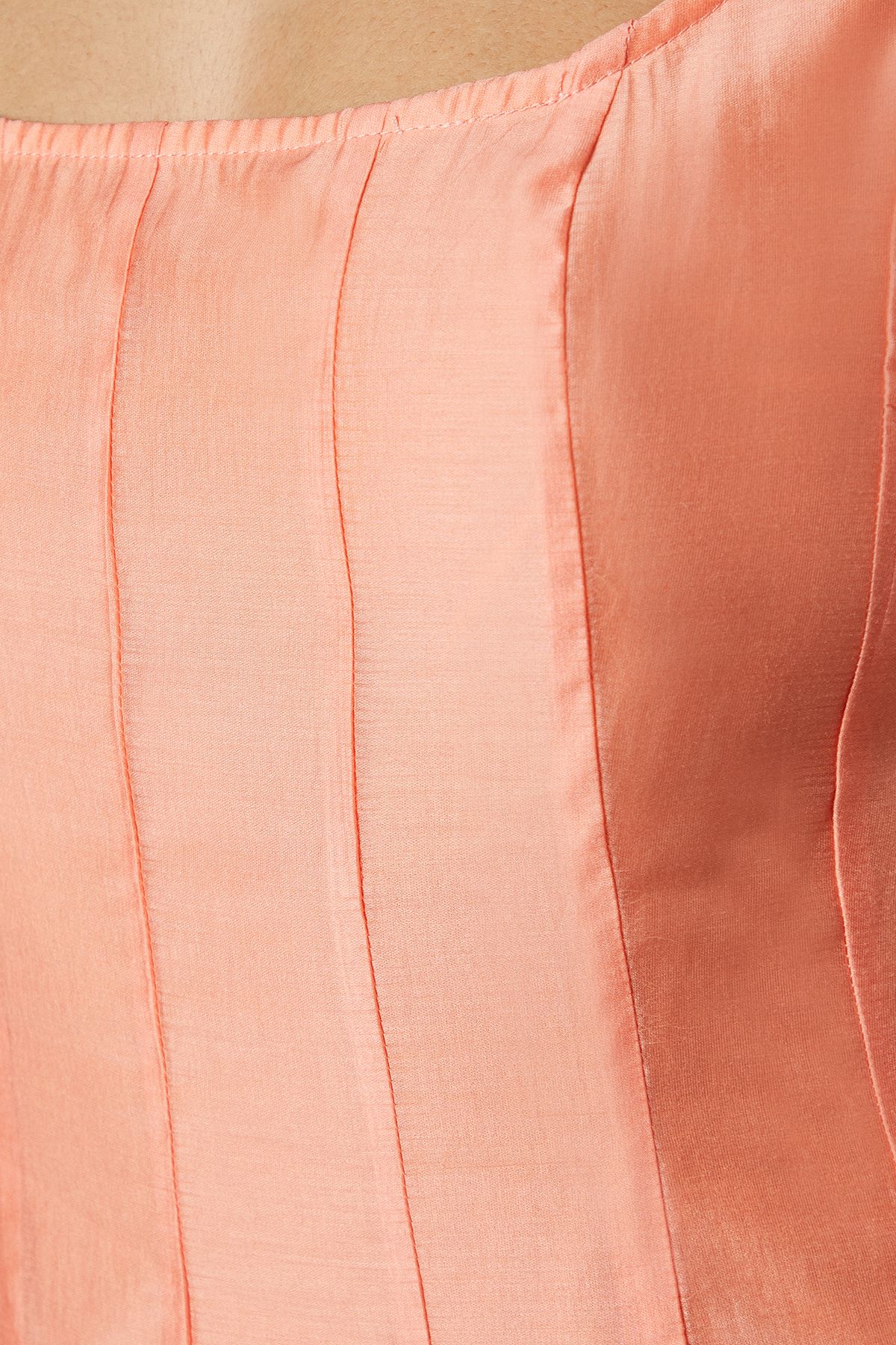 Oasis Plain Godet Seam Detail Maxi Dress Peach image 5