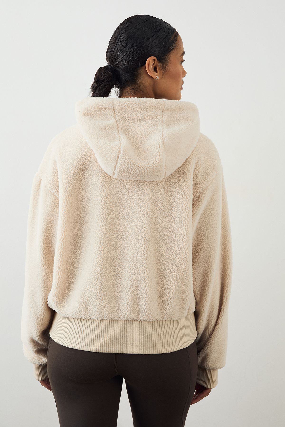 DSGN Studio DSGN Studio Borg Zip Through  Jacket Cream image 2